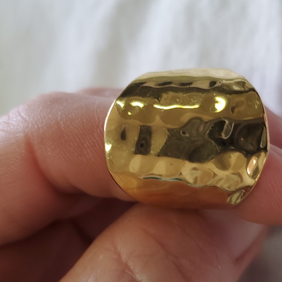 Gold plated hammered ring - Picture 3 of 5